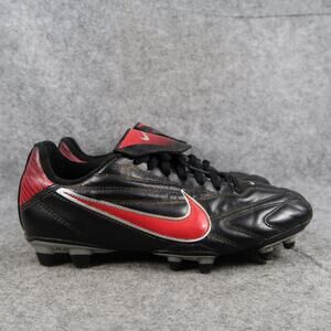 Nike Shoes Mens 7.5 Soccer Football Cleats Premier II FG Leather Black Red Logo